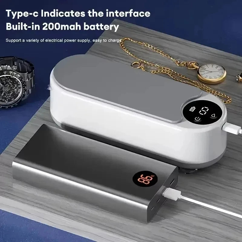 Limpiador Ultrasónico Portátil para Lentes y Joyas | USB Recargable